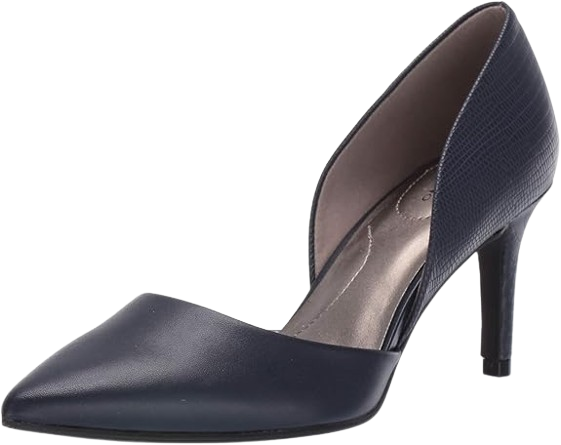 Classic Round-Toe Pump with Low Tapered Block Heel